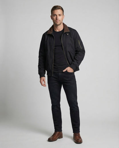 Herren Workwear Bomberjacke Baumwolle Schwarz - Norvielle