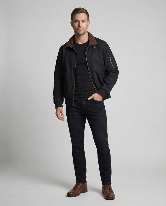 Herren Workwear Bomberjacke Baumwolle Schwarz - Norvielle