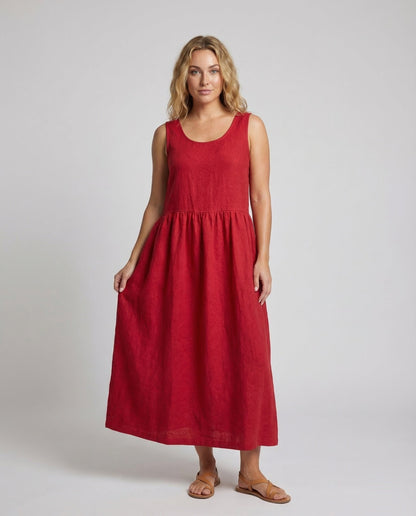 Damen Leinenkleid Babydoll - Norvielle