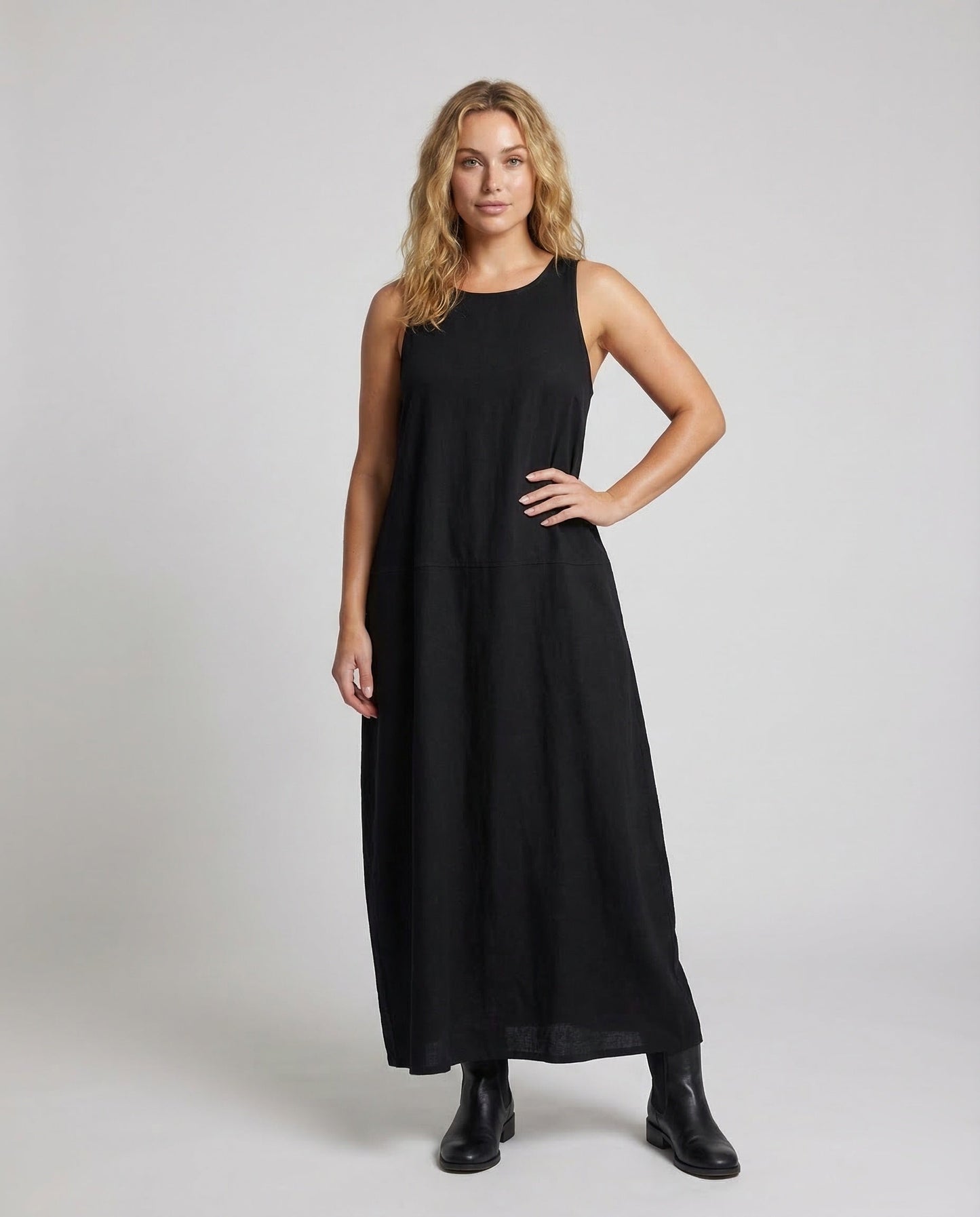 Damen Maxikleid A-Linie Ärmellos - Norvielle