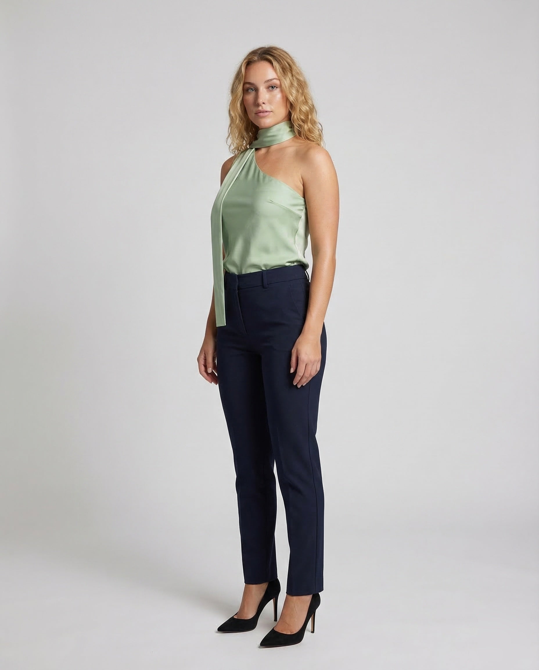 Damen Einarm-Oberteil Satin - Norvielle