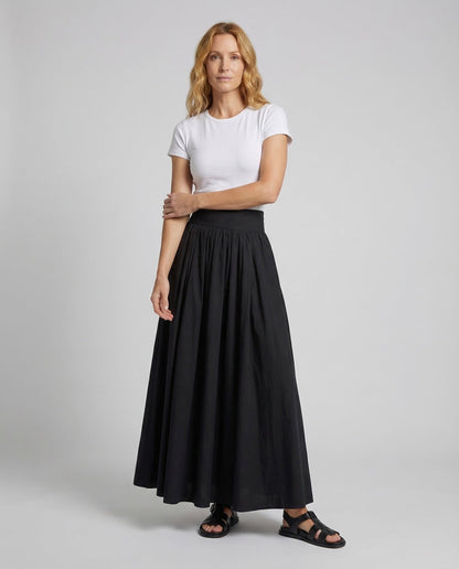 Damen Maxi Tellerrock mit Falten - Norvielle