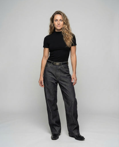 Damen Jeans Weite Stickerei Blau - Norvielle
