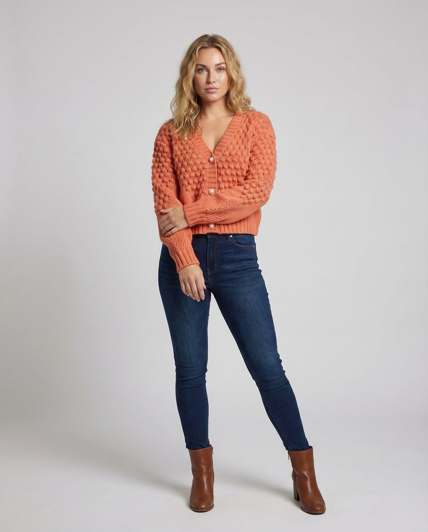 Damen Strickjacke Kurz Zopf - Norvielle
