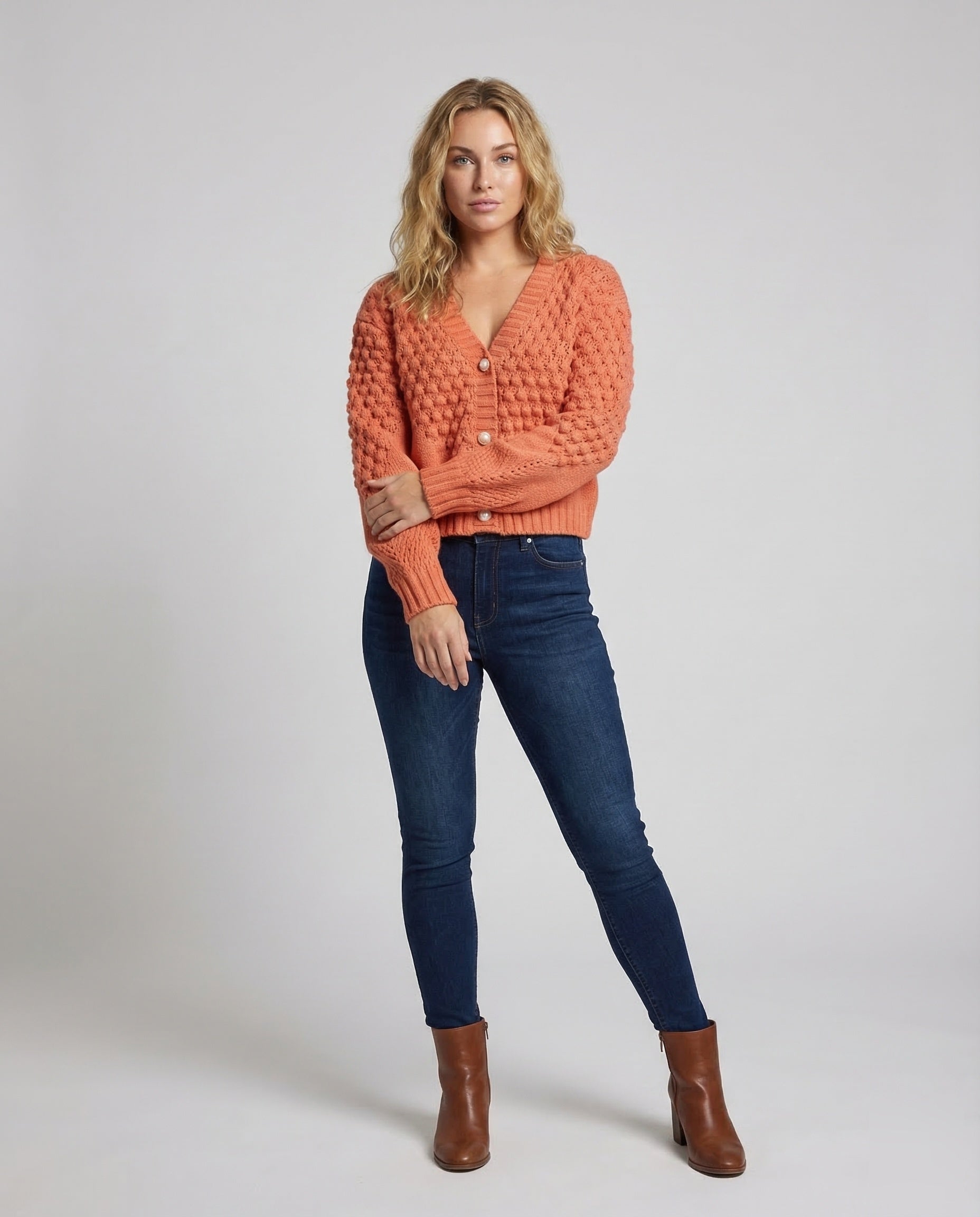 Damen Strickjacke Kurz Zopf - Norvielle