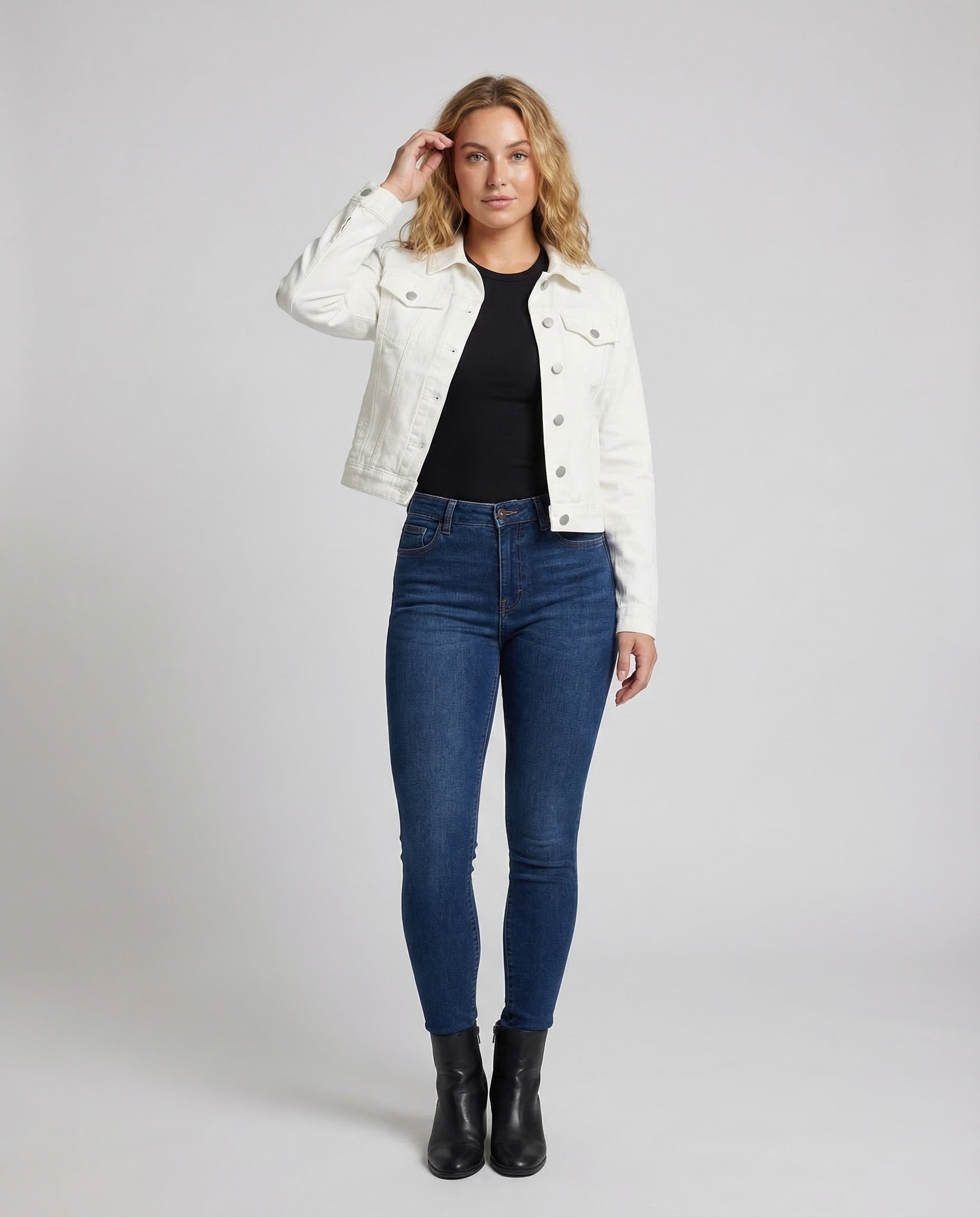 Damen Denim-Jacke Kurz - Norvielle