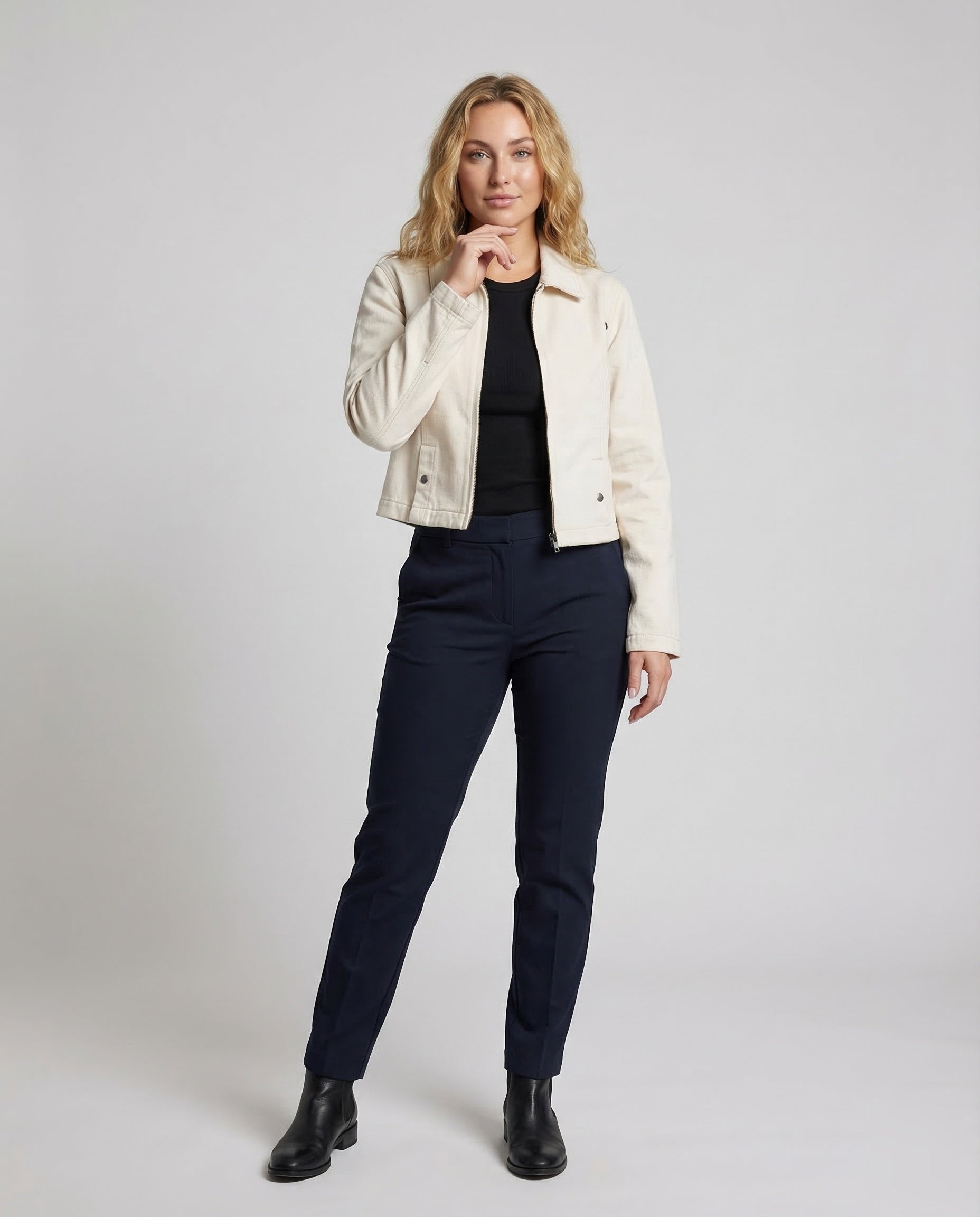 Damen Kurzjacke Canvas Schwarz - Norvielle