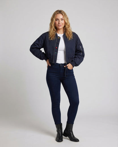 Damen Bomberjacke Tailliert Kurz - Norvielle