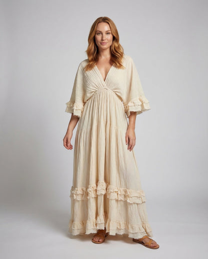 Damen Maxikleid Empire Volant - Norvielle