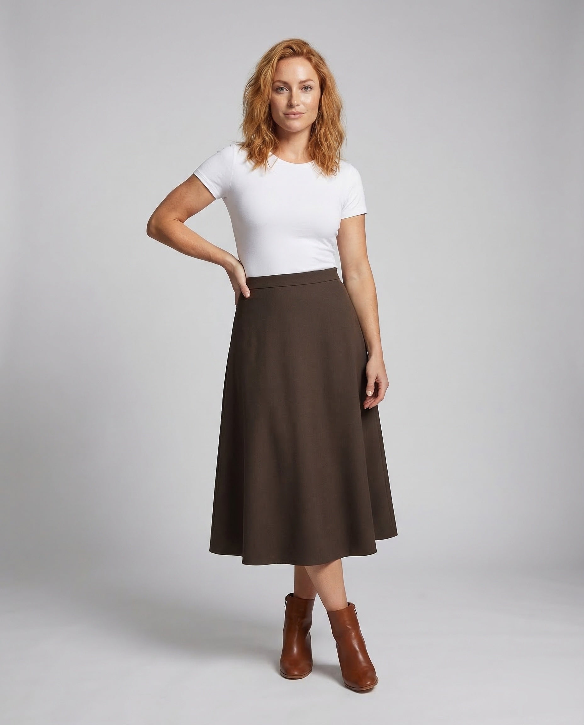 Damen Midirock A-Linie Elegant - Norvielle