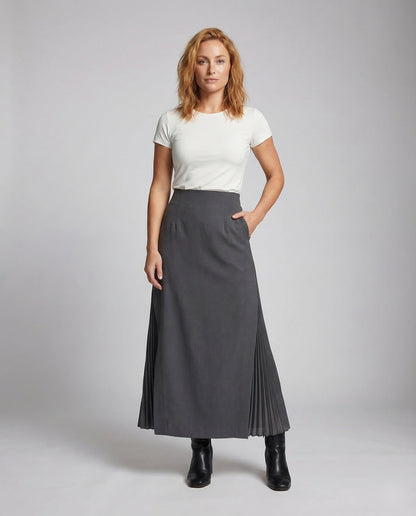 Damen Midirock aus Plissee mit Schlitz - Norvielle