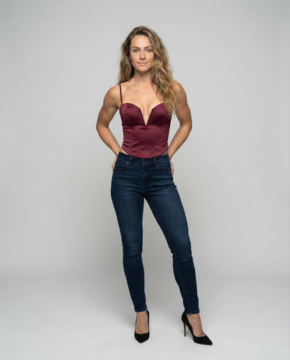 Damen Satin Bustier Korsett - Norvielle