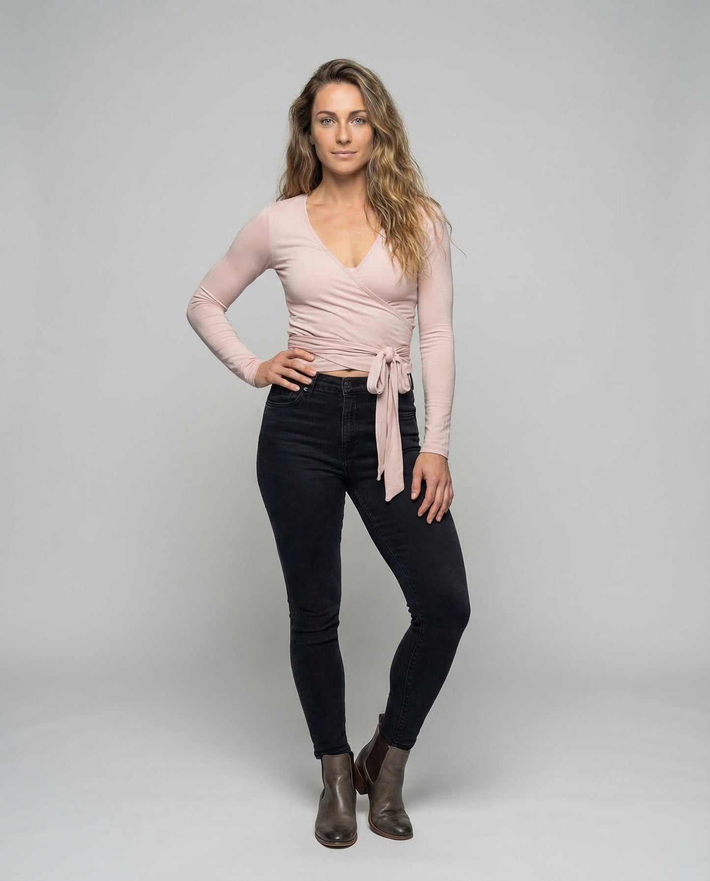 Damen Wickel Crop Strickbaumwolle - Norvielle