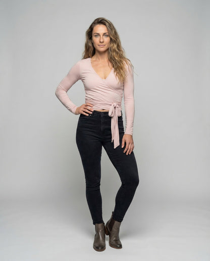 Damen Wickel Crop Strickbaumwolle - Norvielle