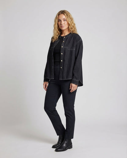 Damen Oversize Denimjacke Blau - Norvielle