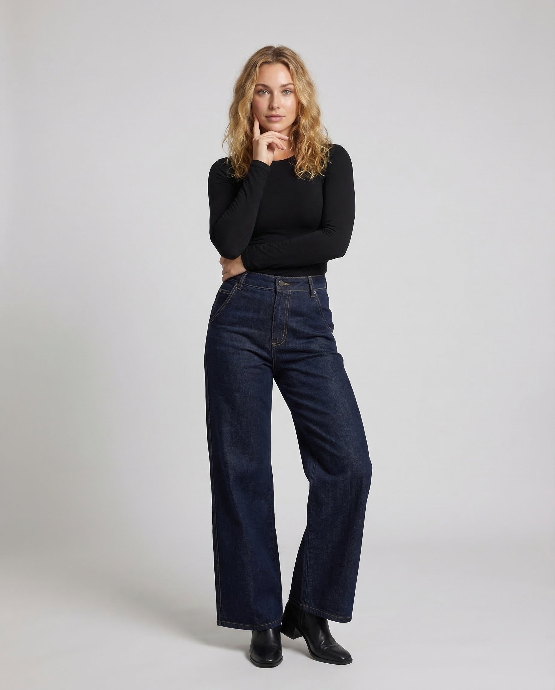 Damen Weite Jeanshose - Norvielle