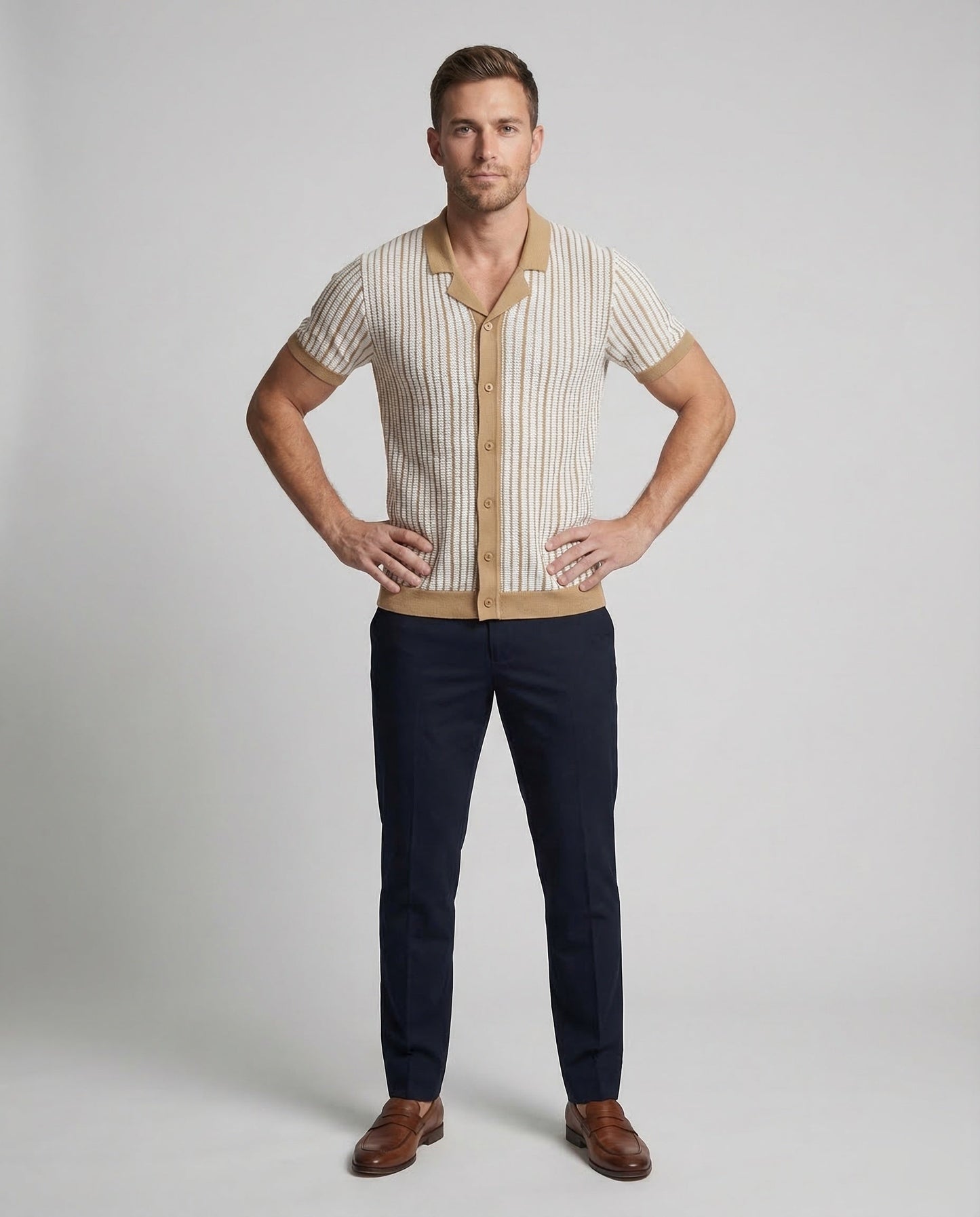 Herren Strickcardigan Kurzarm - Norvielle