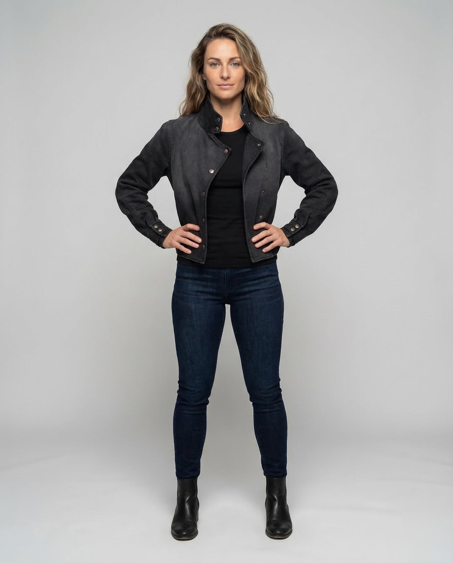 Damen Asymmetrische Kurzjacke Stehkragen - Norvielle