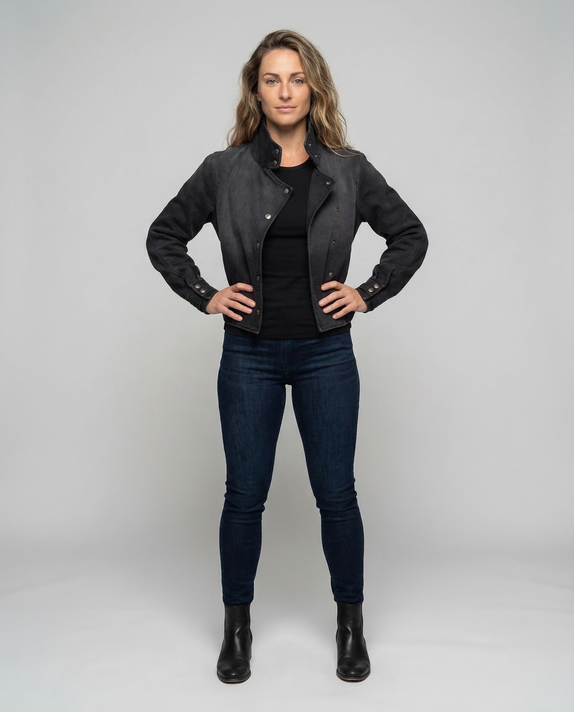 Damen Asymmetrische Kurzjacke Stehkragen - Norvielle
