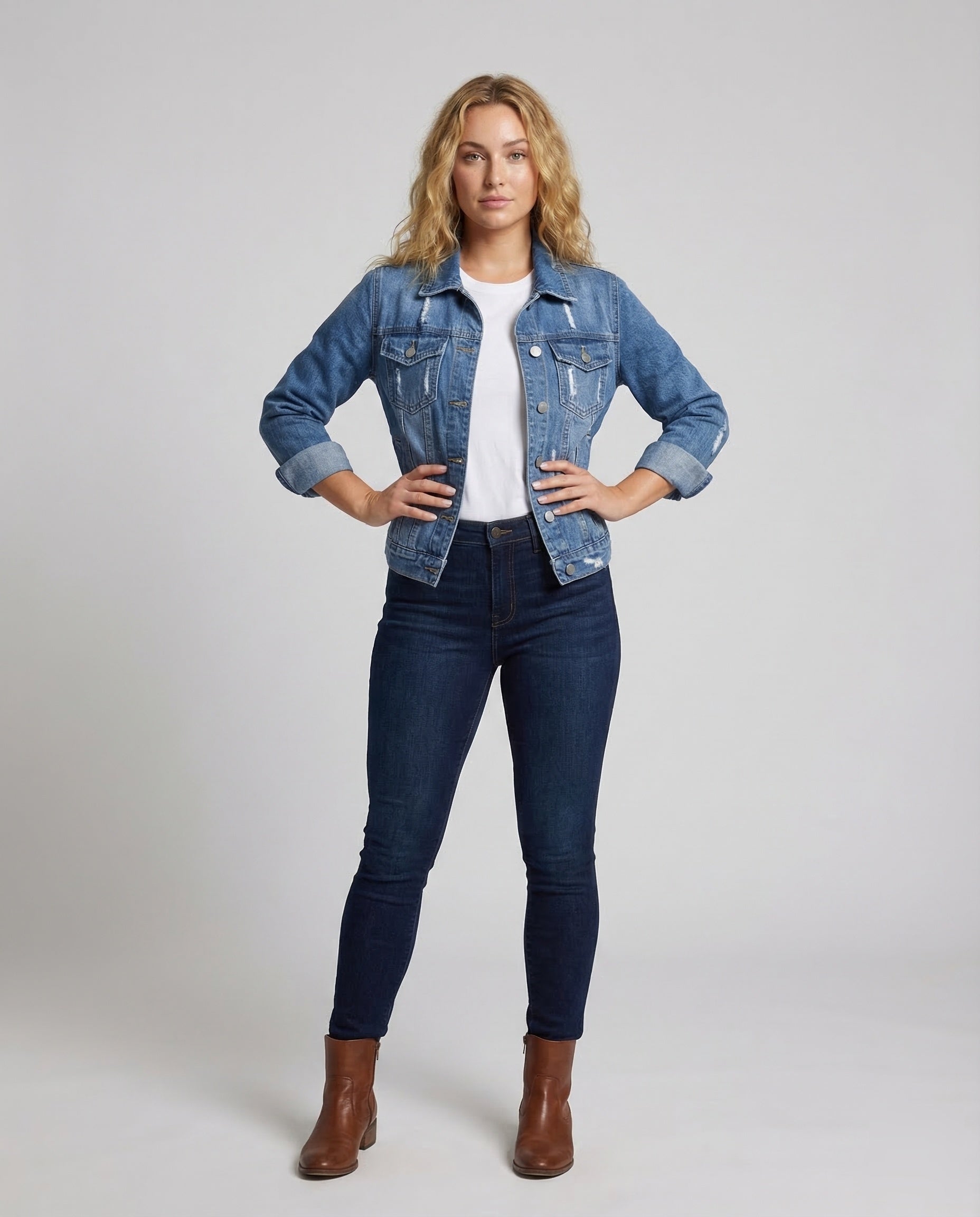 Damen Denimjacke 3/4 Ärmel - Norvielle