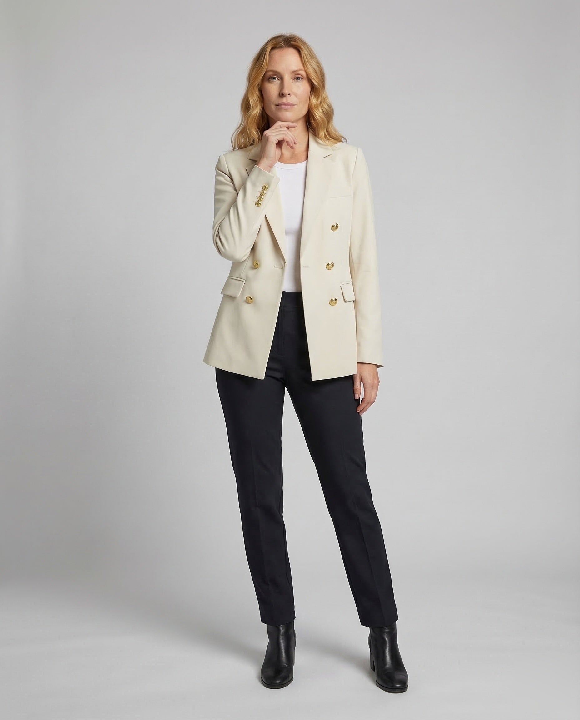 Damen Doppelreihen Blazer Strukturiert - Norvielle