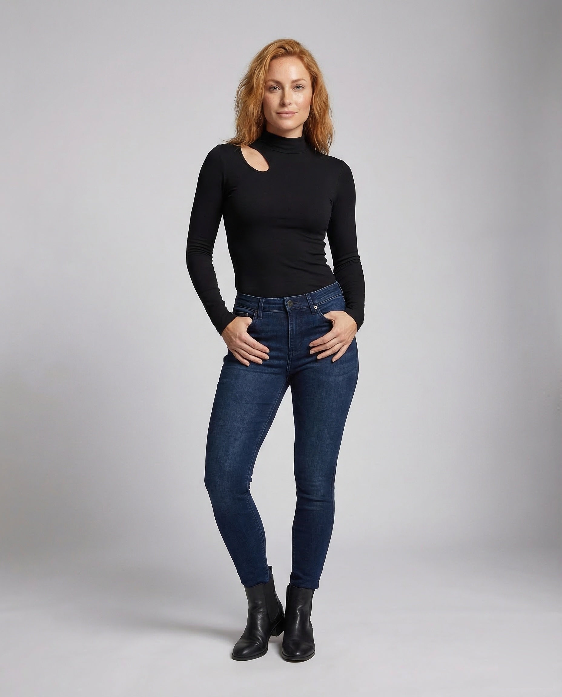 Damen Langarmshirt Asymmetrisch Mit Daumenloch - Norvielle