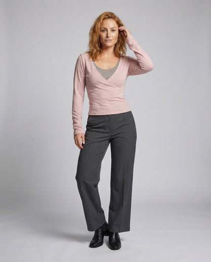 Damen Wickelpullover Figurnah Qualität - Norvielle