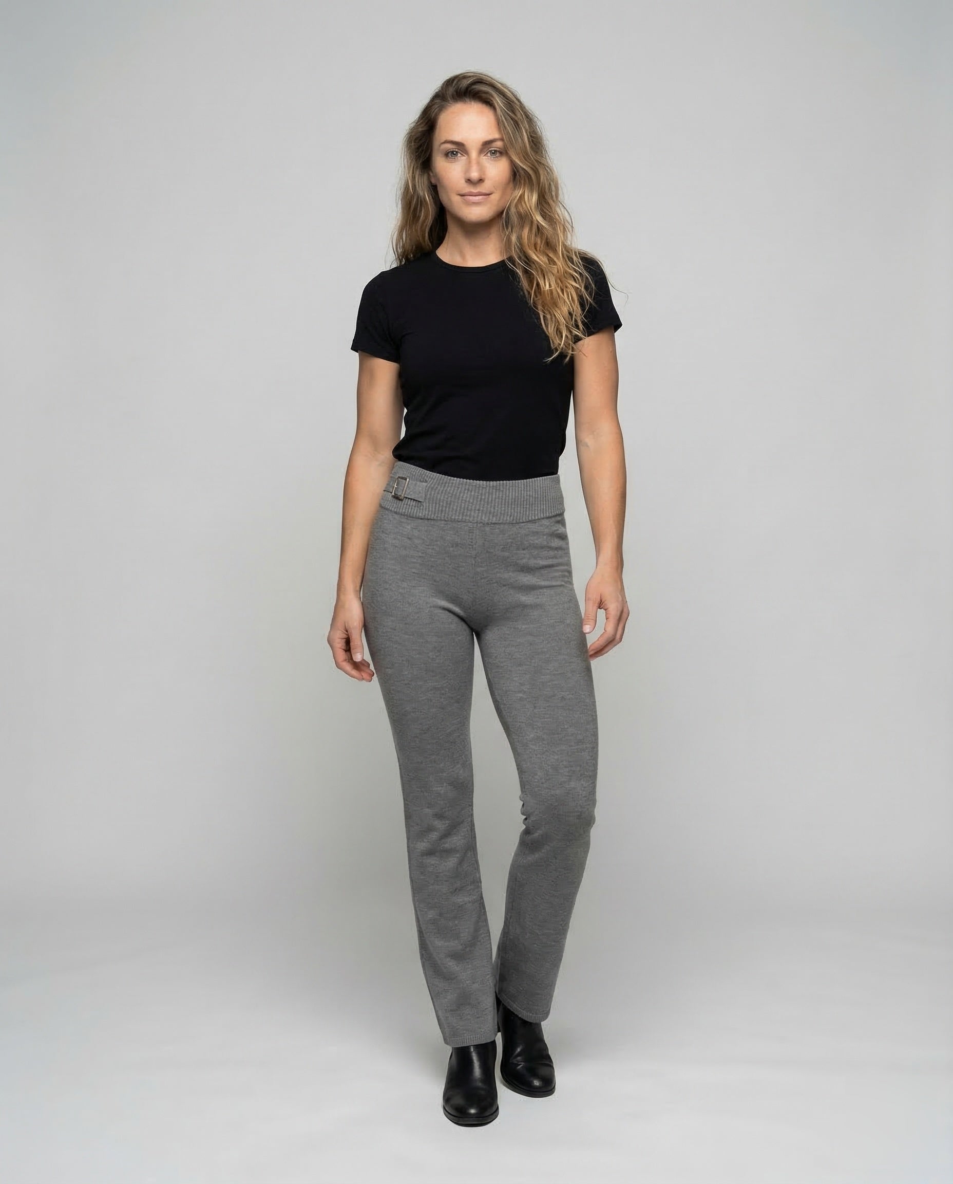Damen Feinstrick Schlaghose mit Rippbund - Norvielle