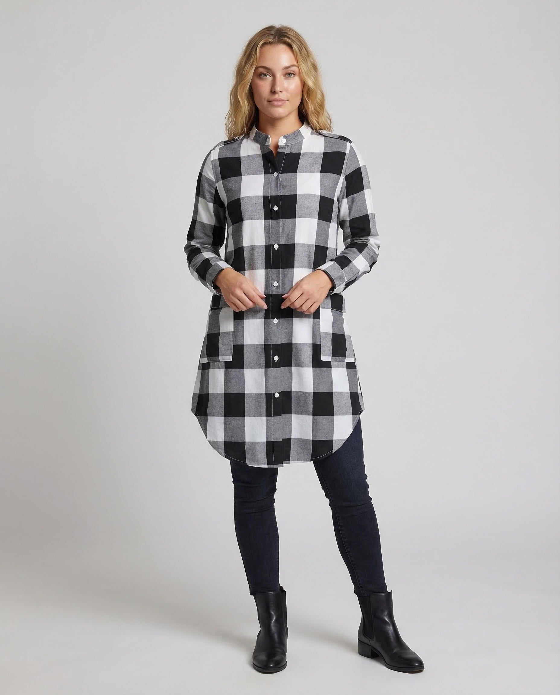 Damen Flanell-Tunikahemd Kariert - Norvielle
