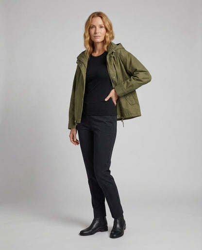 Damen Kurzer Kapuzenparka Mit Tunnelzug - Norvielle