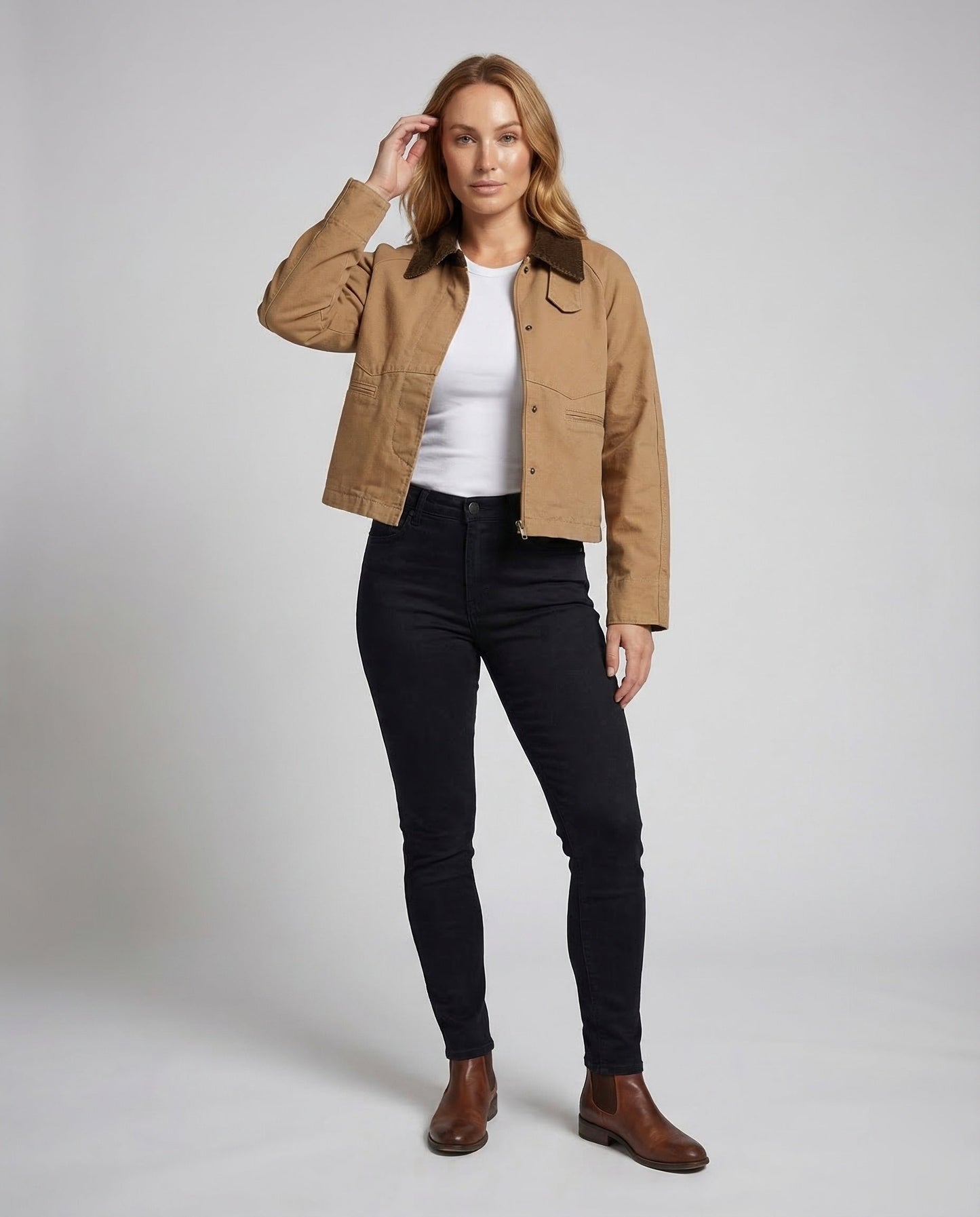 Damen Kurze Canvas-Workjacke Cordkragen wird zu:
Damen Kurze - Norvielle
