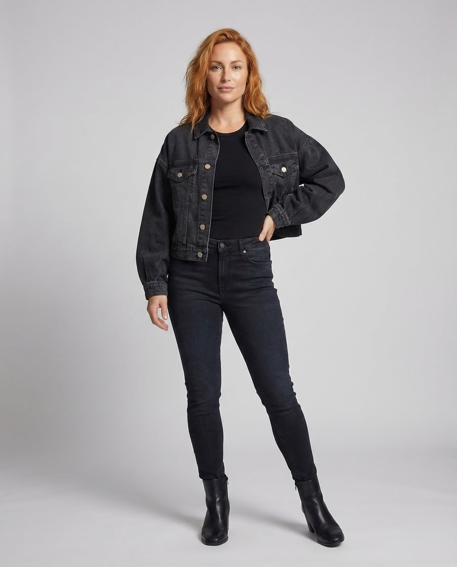 Damen Jeans-Blouson Voluminöse Ärmel - Norvielle