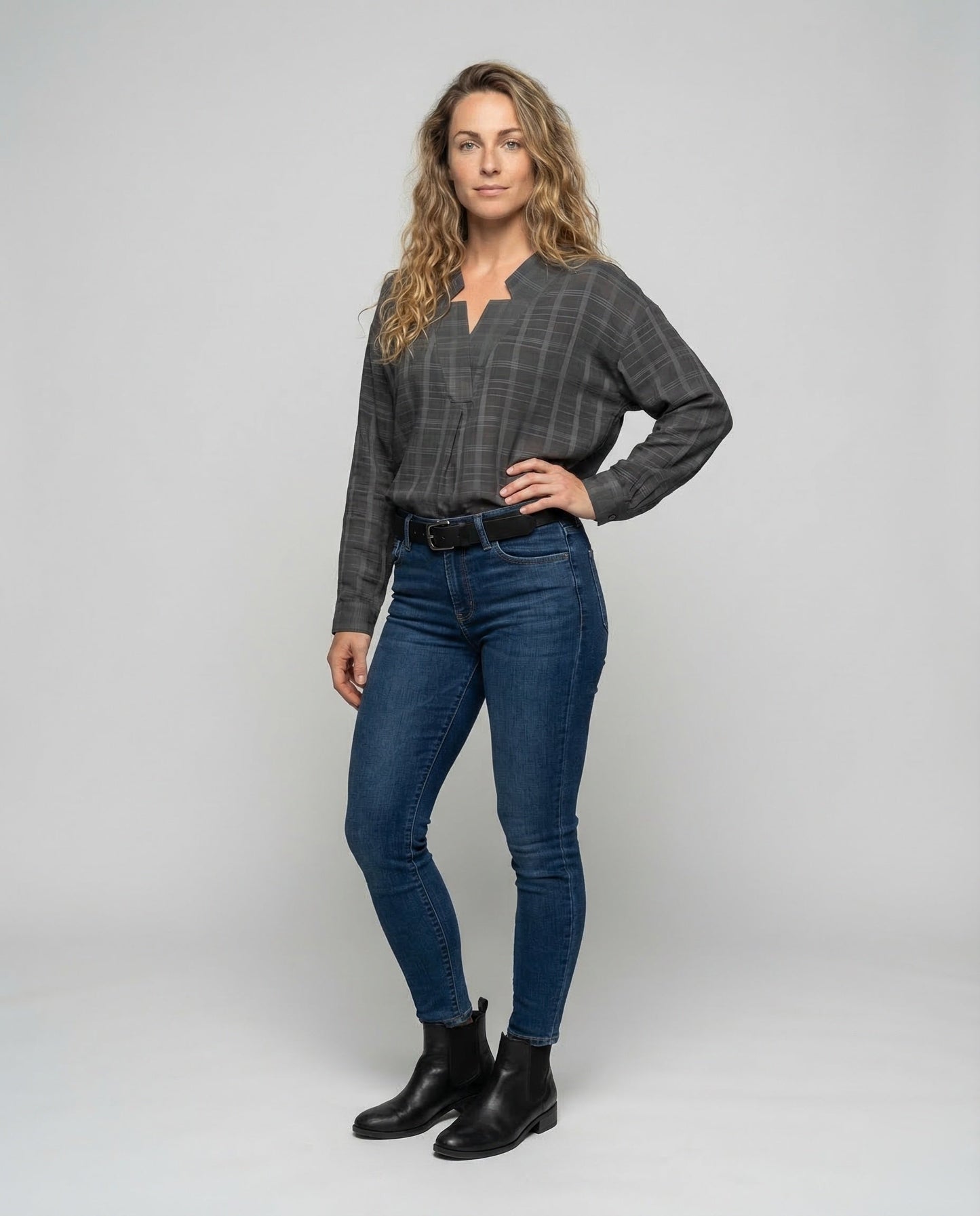 Damen Wickeltop Strukturiert - Norvielle