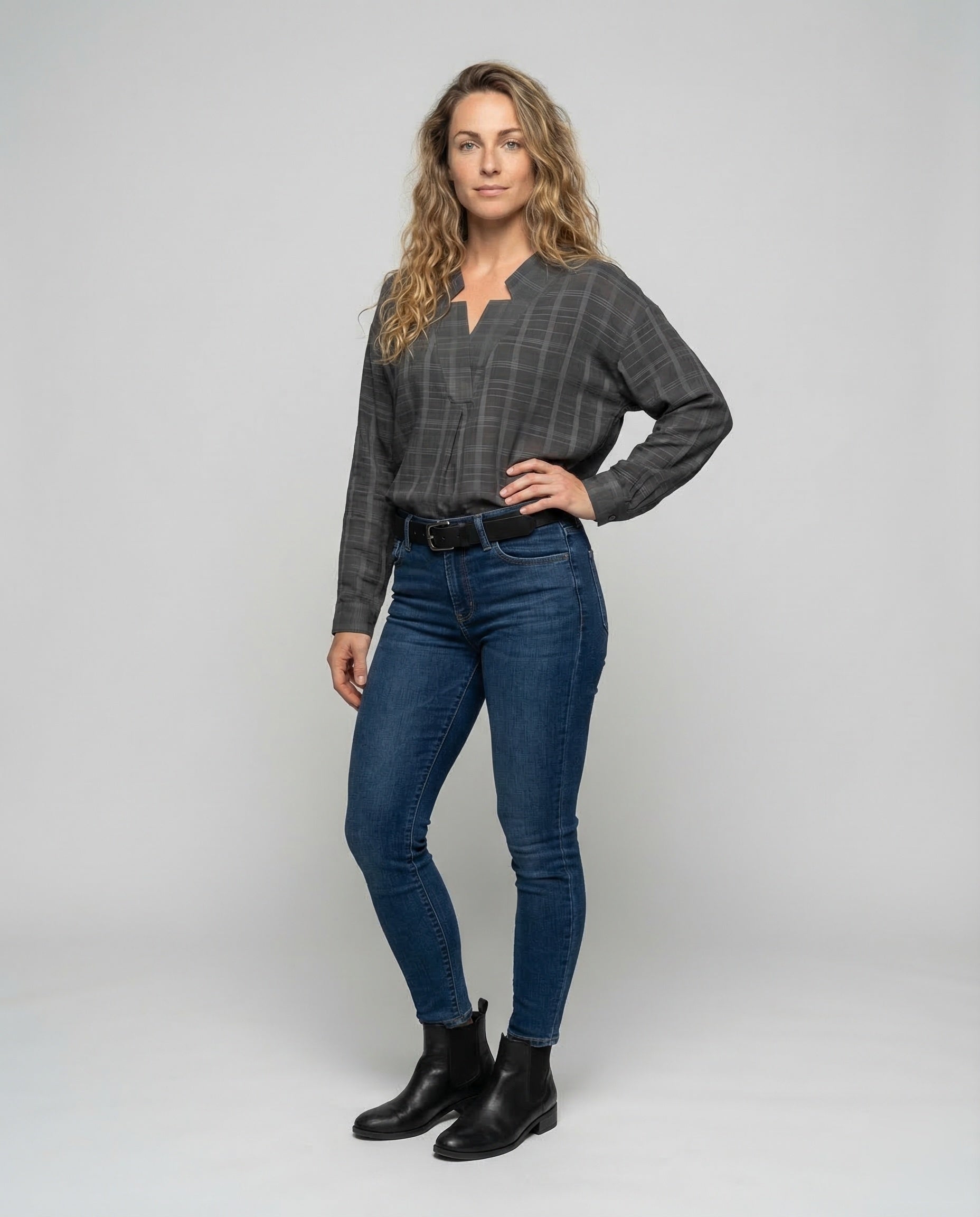 Damen Wickeltop Strukturiert - Norvielle