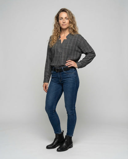 Damen Wickeltop Strukturiert - Norvielle