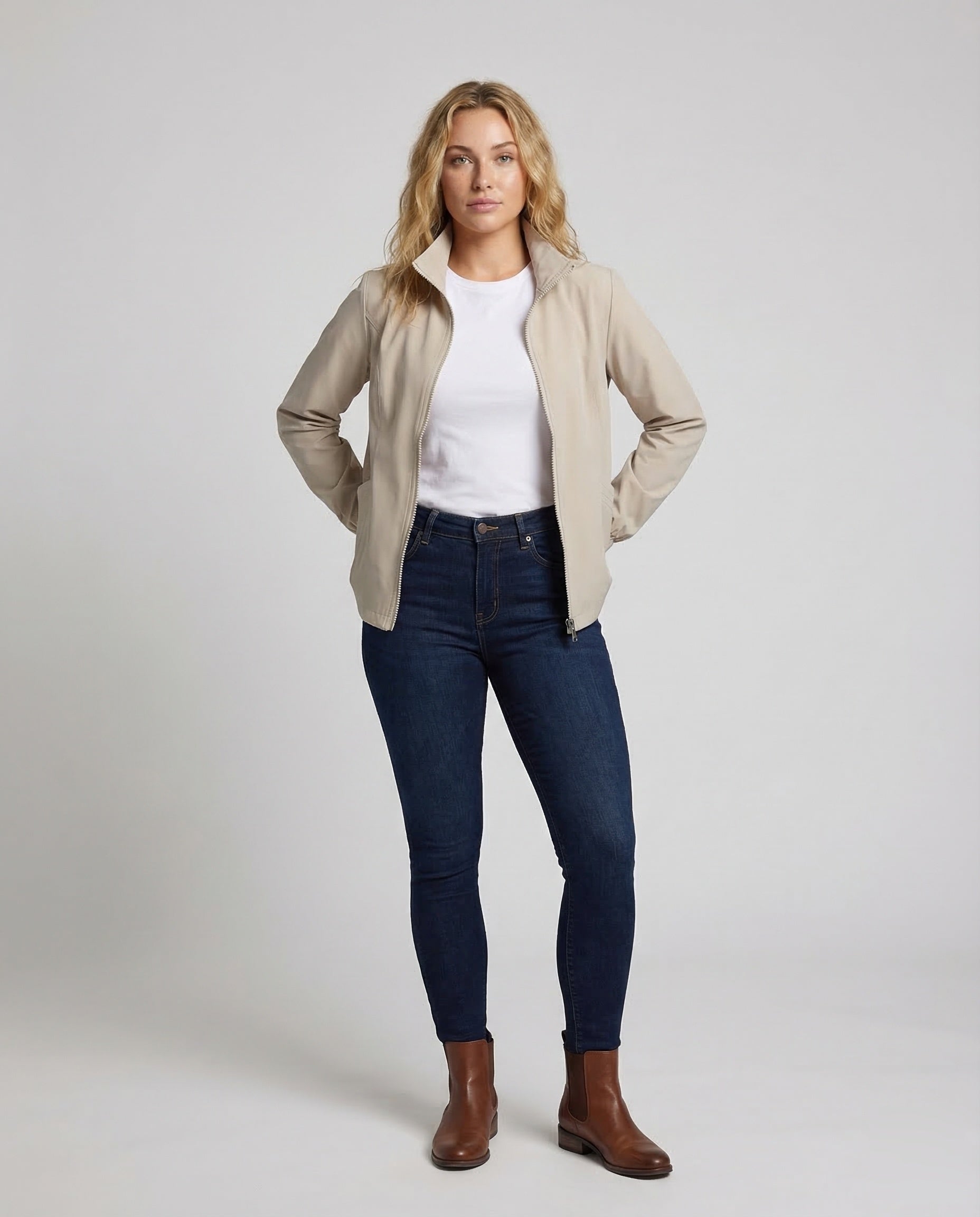 Damen Leichter Kurzblouson Stehkragen - Norvielle