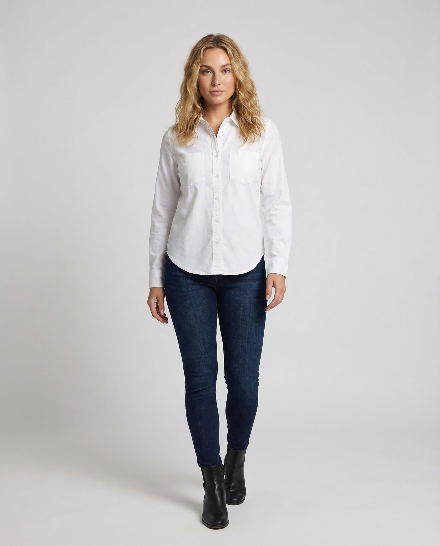 Damen Leichtes Oxford-Hemd mit Brusttaschen - Norvielle