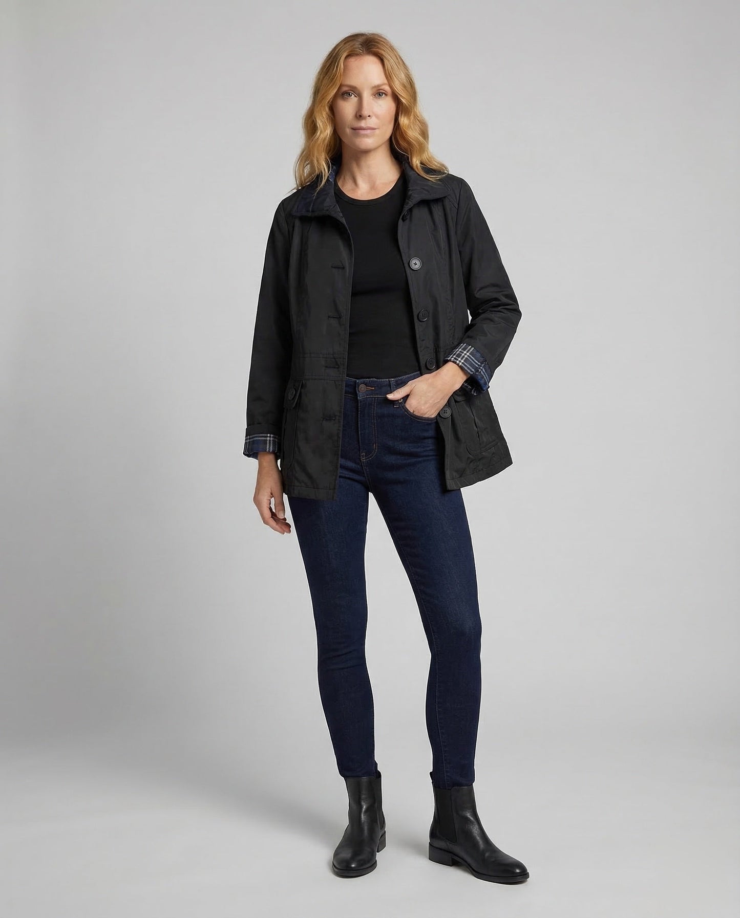 Damen Leichte Übergangsjacke Karofutter - Norvielle
