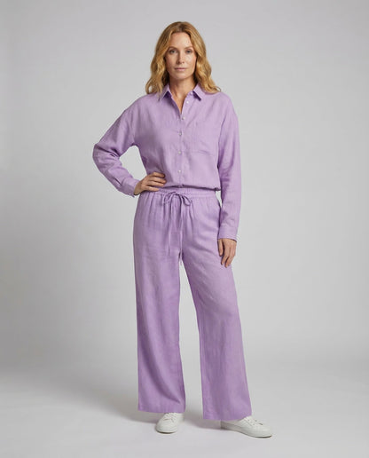 Damen Leinenmix Culotte Zweiteiler - Norvielle