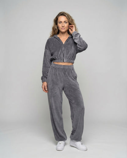 Damen Palazzo-Jogginghose Samtvelours - Norvielle