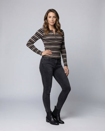 Damen Stricktop Schulterfrei Wickelband - Norvielle