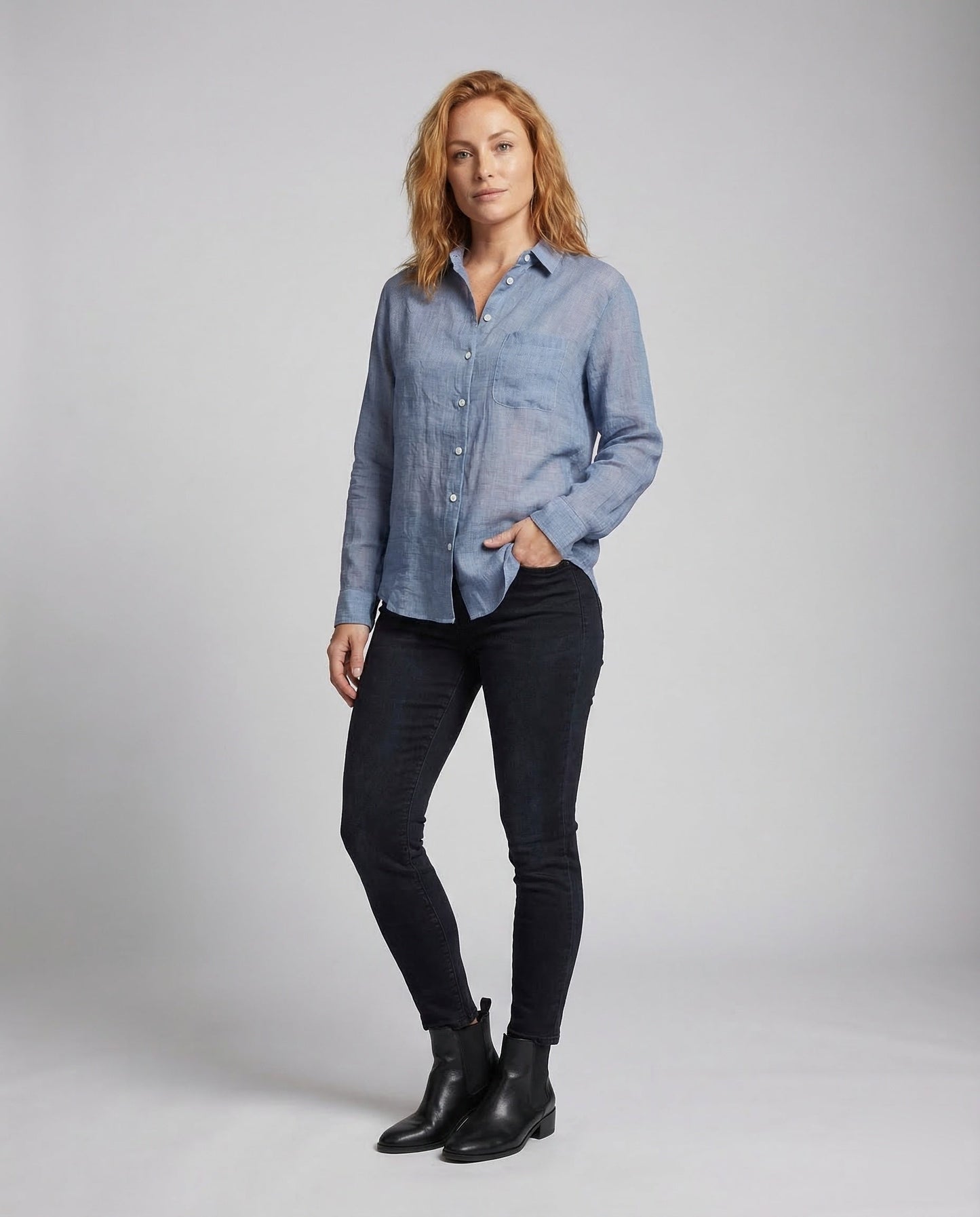 Damen Leinenbluse Boxy-Cut - Norvielle
