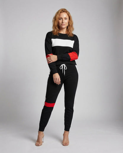 Damen Jersey Zweiteiler Kastiger Pullover - Norvielle