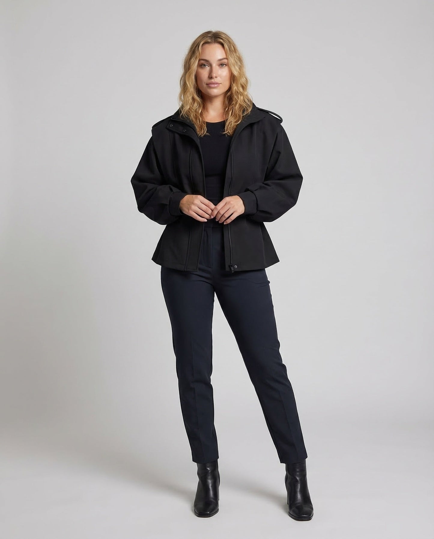 Damen Taillierte Übergangsjacke mit schmalem Gürtel - Norvielle