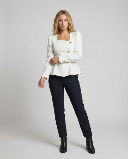 Damen Taillierter Blazer mit Puffärmeln - Norvielle