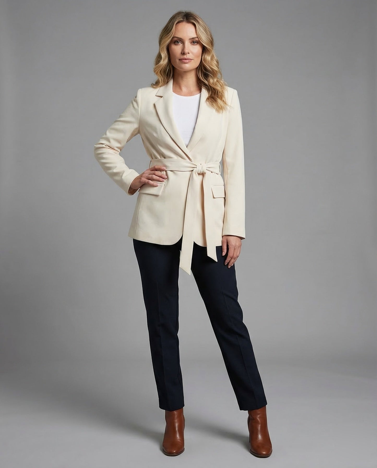 Damen Longblazer Tailliert Reverskragen - Norvielle
