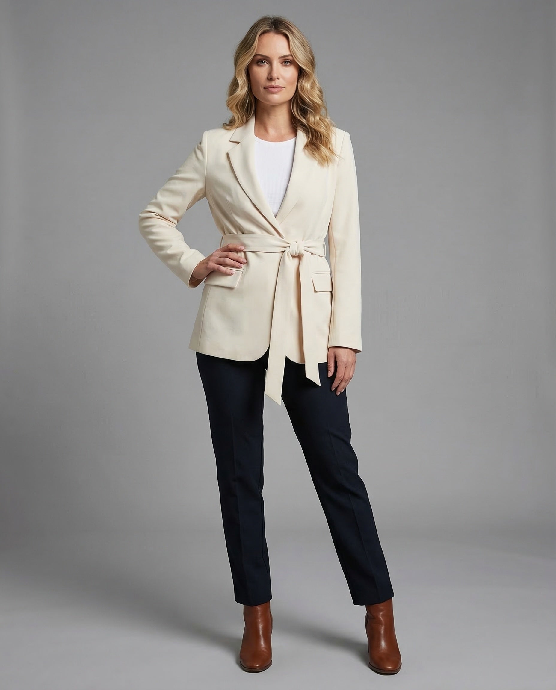 Damen Longblazer Tailliert Reverskragen - Norvielle