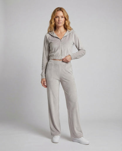 Damen Samt-Loungewear-Set Weites Bein - Norvielle