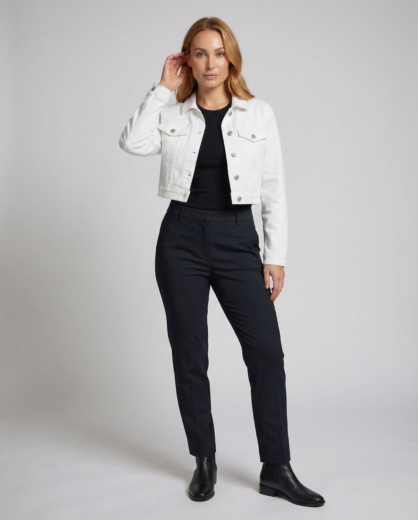 Damen Jeansjacke Kastig Hemdkragen - Norvielle