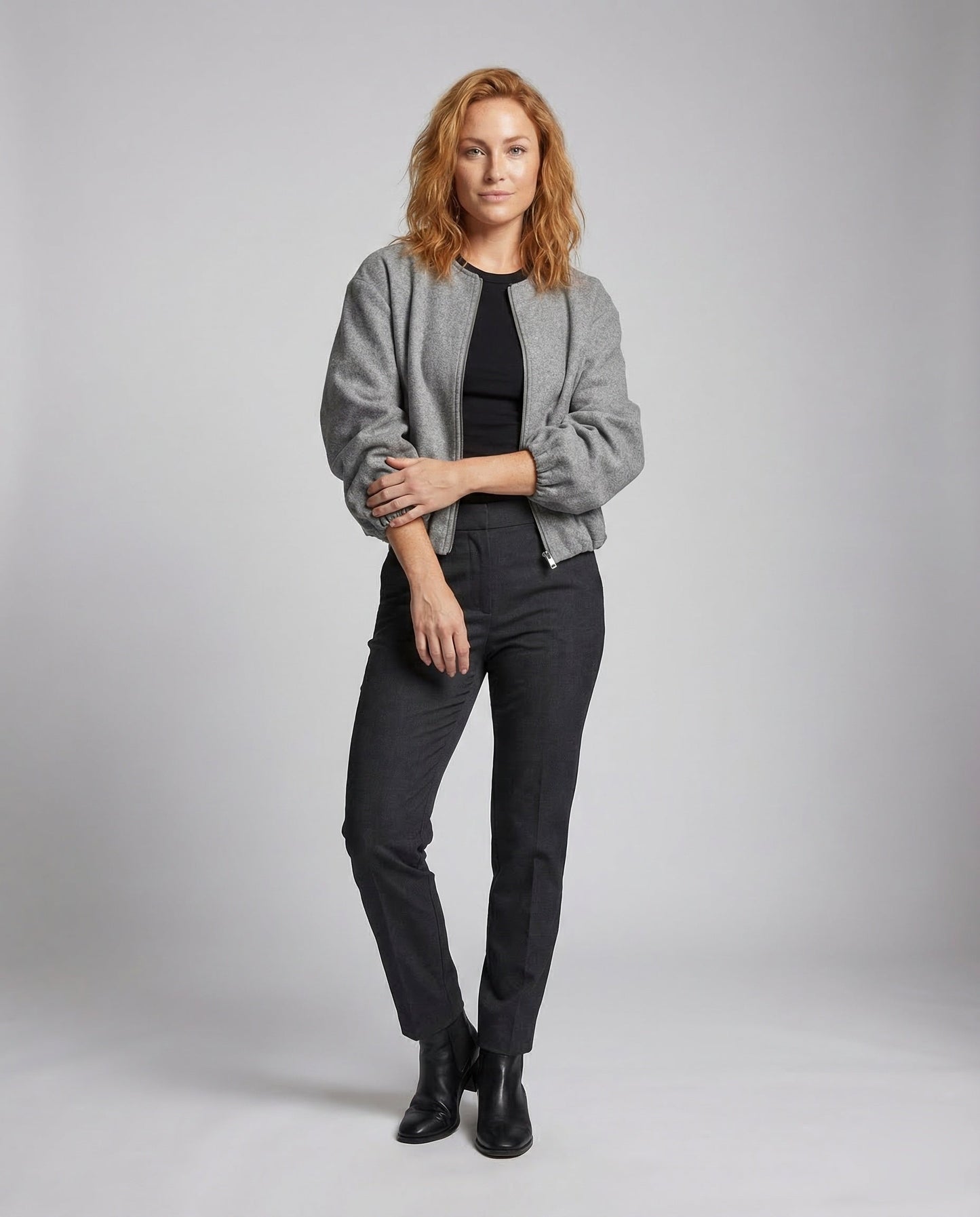 Damen Blousonjacke Kurz Ballonärmel - Norvielle